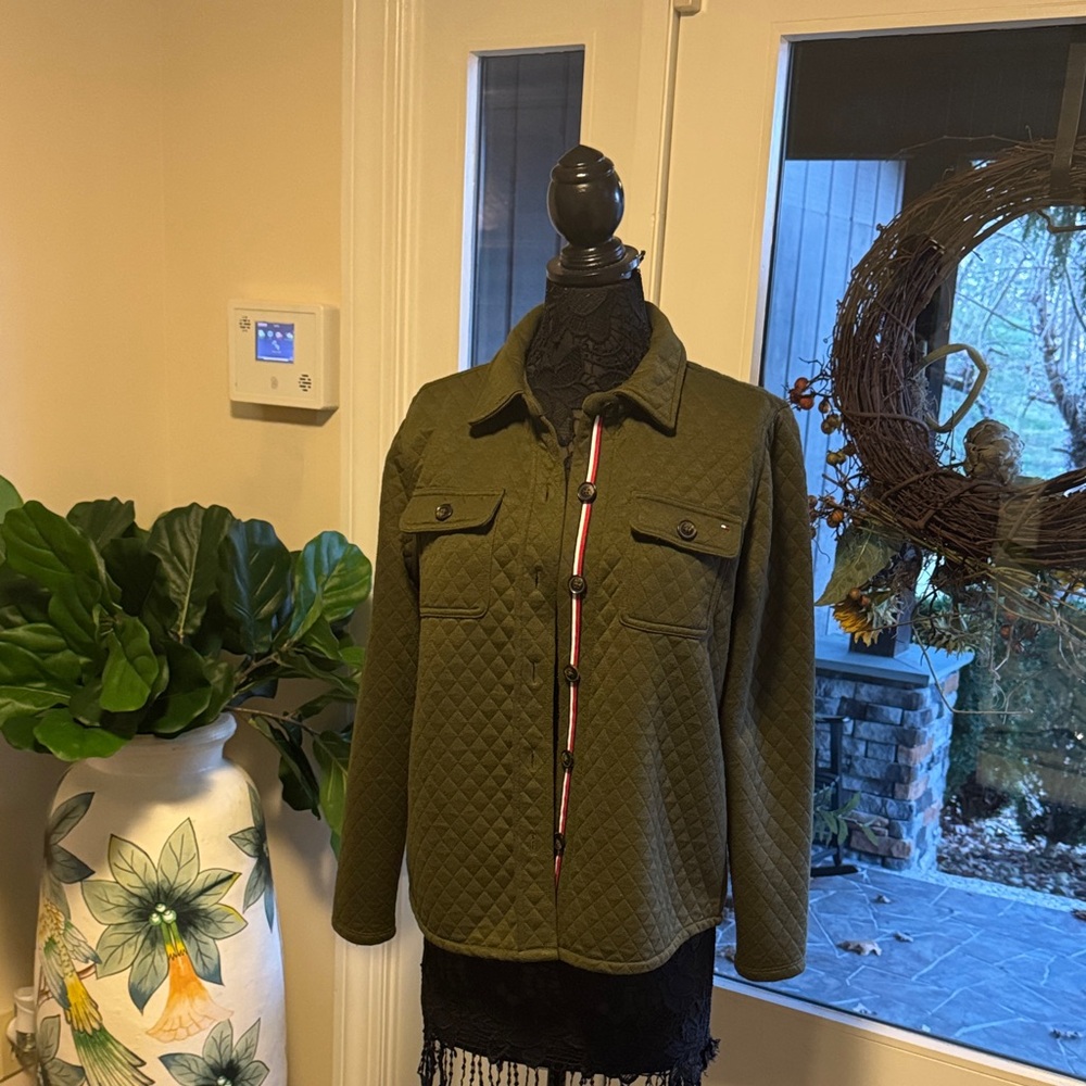 Tommy Hilfiger Green Quilted Utility Jacket